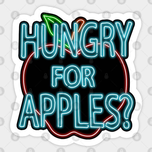 Neon Hungry for Apples Logo Sticker by gkillerb